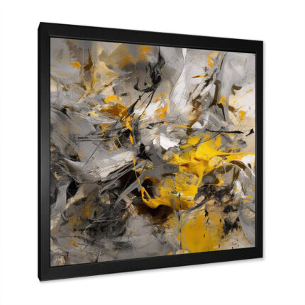 Loughran Mustard Yellow And Vivid Gray III – Abstract Canvas Prints - Chic Decora