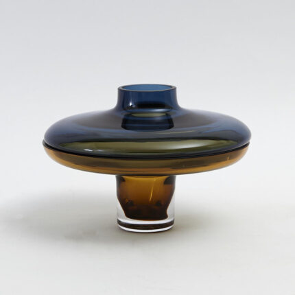 Low Amber Over Cobalt Vase - Chic Decora