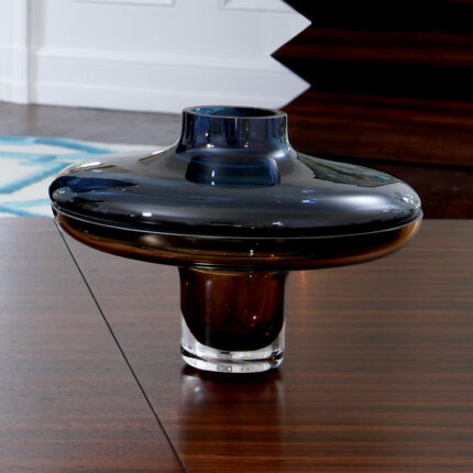 Low Amber Over Cobalt Vase - Chic Decora