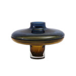 Low Amber Over Cobalt Vase - Image 3