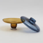 Low Amber Over Cobalt Vase - Image 4