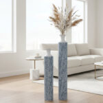 Luxury Metal Tall Vases, Large Floor Vase Set of 2, 32" and 40" Living Room, Home, Office Decor - Image 2