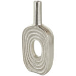 Maebri Aluminum Metal Circular Decorative Vase with Linear Etchings - Image 7