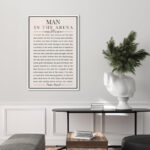 Man In The Arena' Speech By Theodore Roosevelt Inspirational Words Framed On Canvas Print Wall Art - Image 3