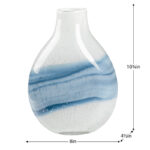 Manzer 10" Mouthblown Colored White Glass Table Vase - Image 5
