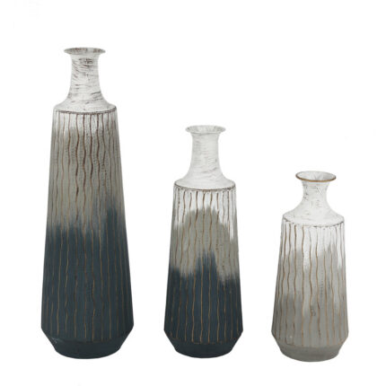 Marchmont 3 Piece Metal Vases Set - Chic Decora