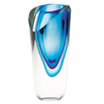 Marie-Anne Clear and Blue Crystal Table Vase
