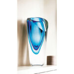 Marie-Anne Clear and Blue Crystal Table Vase - Image 8