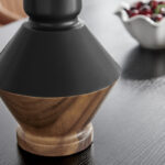 Masanari Diamant Revese Hourglass Modern Two Tone Tabletop Vase - Black And Walnut - Image 3