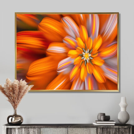 Massive Orange Fractal Flower – Extra Large Floral Canvas Art Print - Chic Decora