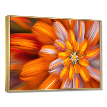 Massive Orange Fractal Flower – Extra Large Floral Canvas Art Print - Chic Decora