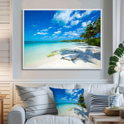 Mattos ‘Tropical Beach with Palm Shadows’ – Photographic Print - Chic Decora