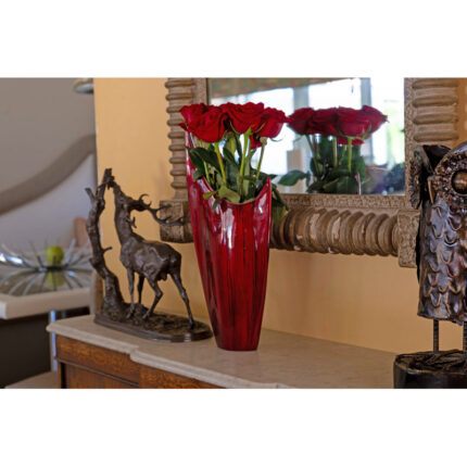 Mcculloch Acentuada Pointed Red Glaze Vase - Chic Decora