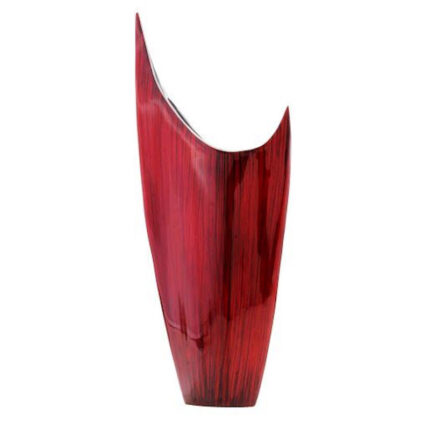 Mcculloch Acentuada Pointed Red Glaze Vase - Chic Decora
