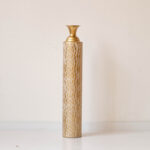 Medhansh 3 Piece Handmade Gold Vase, Tall Metal Floor Vase with Embossed Gold Ivy, Large Flower Vase - Image 6