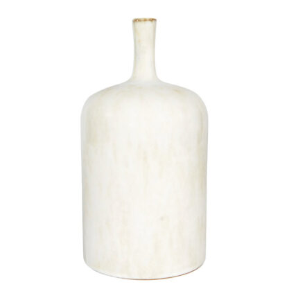Medium Round Stoneware Vase with Reactive Glaze - Chic Decora