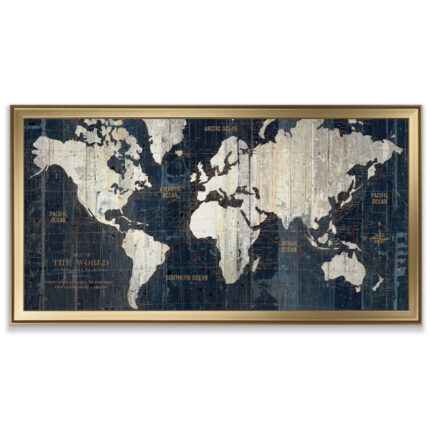 Mehdi ” Old World Map Blue “ - Chic Decora