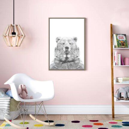 Melita Bear Animal Print Portrait Graphic Art on Canvas - Chic Decora