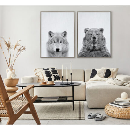 Melita Bear Animal Print Portrait Graphic Art on Canvas - Chic Decora
