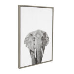 Melita Elephant Animal Print Black and White Portrait by Simon Te Tai - Photograph Print on Canvas - Image 3