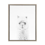 Melita Paris Hairy Alpaca Black and White Portrait by Simon Te Tai - Floater Frame Photographic Print on Canvas - Image 7