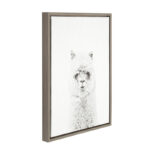 Melita Paris Hairy Alpaca Black and White Portrait by Simon Te Tai - Floater Frame Photographic Print on Canvas - Image 8
