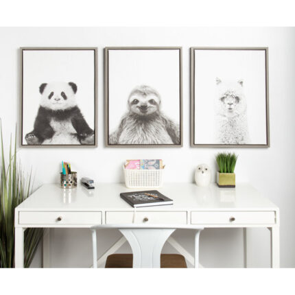 Melita Paris Hairy Alpaca Black and White Portrait by Simon Te Tai – Floater Frame Photographic Print on Canvas - Chic Decora