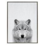 Melita Philosopher Wolf Animal Print Portrait by Simon Te Tai - Photograph on Canvas - Image 6