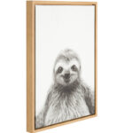 Melita Sloth Portrait - Simon Te Framed Photographic Print on Wrapped Canvas - Image 5