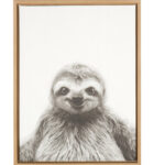 Melita Sloth Portrait - Simon Te Framed Photographic Print on Wrapped Canvas - Image 6