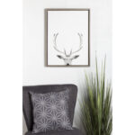 Melita Sylvie Deer with Antlers Black and White Portrait' Framed Photographic Print on Canvas - Image 5