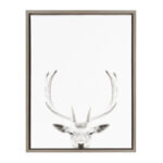 Melita Sylvie Deer with Antlers Black and White Portrait' Framed Photographic Print on Canvas - Image 4