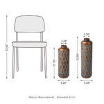 Metal Antique Gold Cylinder Floor Vases With Verdigris Finish (Set of 2) - Image 5