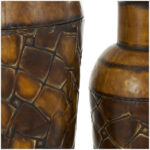Metal Indoor Outdoor Tall Floor Bottleneck Decorative Vase with Bubble Texture and Studs - Image 3