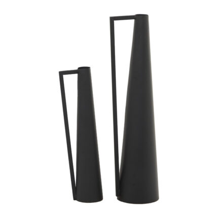 Metal Slim Cone Decorative Vase with Handles Set - Chic Decora