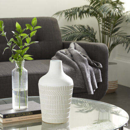 Metal Textured Decorative Vase - Chic Decora