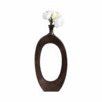 Metal Vase with Sculptural Open Circle Design, Modern Decorative Accent with Sleek Contemporary Silhouette for Eye-Catching Artistic Display and Stylish Home Decor Appeal - Image 7