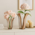 Mia Handblown Ruffled Glass Vase Set--Striped Artistry with Ruffled Rims (Set of 2) - Image 7