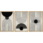 Mid-Century Modern Black And White Minimalist Abstract Home Decor Framed Wall Art Work Canvas Print - Image 8