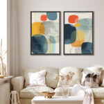 Mid Century Shape " Colorful Polygon Abstract Shapes Geometric Prints Mid-Century Nature " 2 - Pieces - Image 4