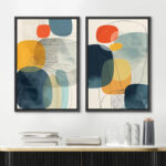 Mid Century Shape " Colorful Polygon Abstract Shapes Geometric Prints Mid-Century Nature " 2 - Pieces - Image 8
