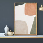 Mid Century Shape Muted Mid Century Modern Abstract Color Blocks Neutral Decor Pictures Frame Canvas Print Wall Art - Image 5