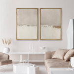 Minimal Landscape Beige Tan Abstract Grunge Modern Art Minimalist Neutral Decor Frame 2 Pieces Picture - Canvas Print - Image 7