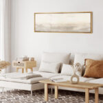 Minimal Landscape Muted Abstract Minimalist Neutral Décor Extra Large Framed Canvas Print Wall Art - Image 3