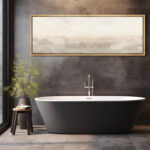 Minimal Landscape Muted Abstract Minimalist Neutral Décor Extra Large Framed Canvas Print Wall Art - Image 4