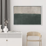 Minimal Landscape Pastel Green Modern Contemporary Art Chic Minimalist Room Decor Framed On Canvas Print Wall Art - Image 4