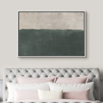 Minimal Landscape Pastel Green Modern Contemporary Art Chic Minimalist Room Decor Framed On Canvas Print Wall Art - Image 5