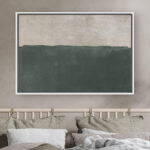 Minimal Landscape Pastel Green Modern Contemporary Art Chic Minimalist Room Decor Framed On Canvas Print Wall Art - Image 6