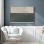 Minimal Landscape Pastel Green Modern Contemporary Art Chic Minimalist Room Decor Framed On Canvas Print Wall Art - Image 8