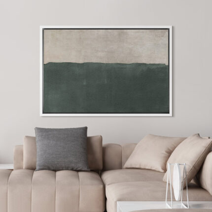 Minimal Landscape Pastel Green Modern Contemporary Art Chic Minimalist Room Decor Framed On Canvas Print Wall Art - Chic Decora